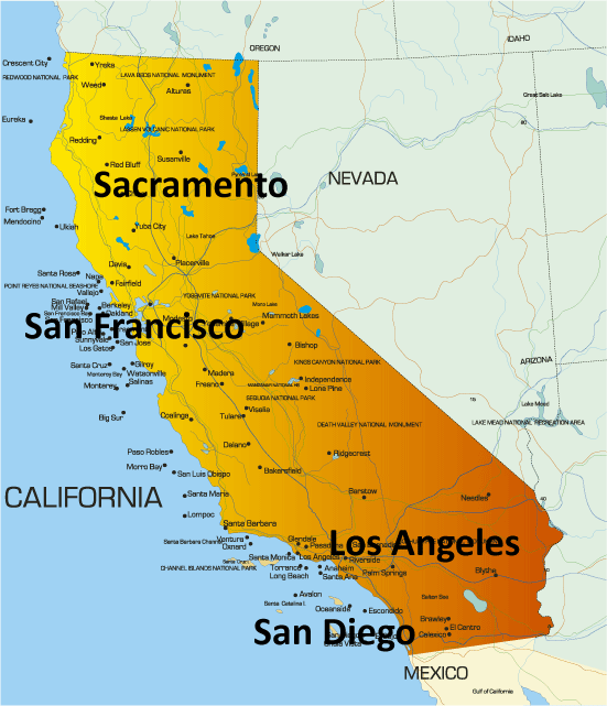 Los Angeles Map Showing Attractions & Accommodation