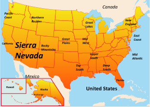 Time Zones Map Sierra Nevada Usa Map