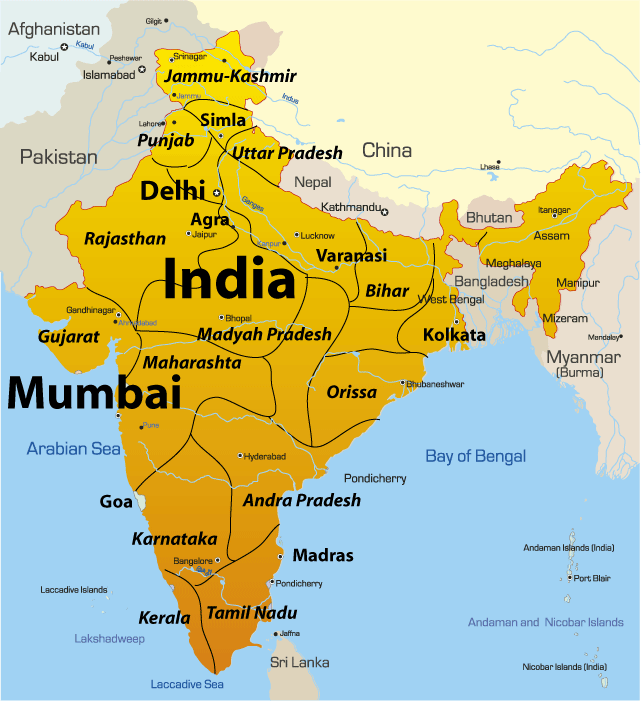 india to mumbai travel map