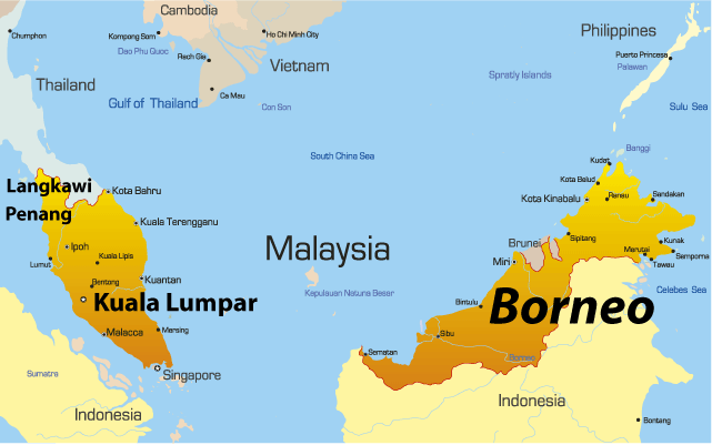 Borneo Map Showing Attractions Accommodation Borneo Map Showing Attractions Accommodation