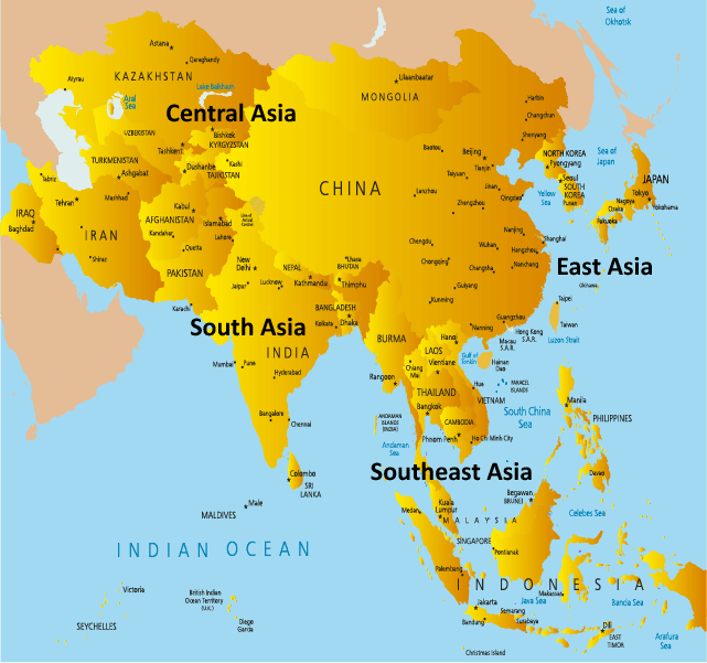 Regional Map Of Asia 