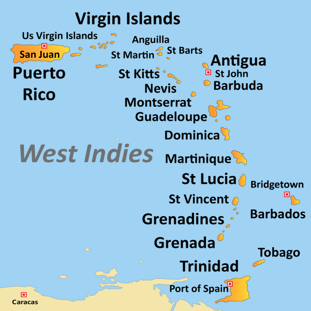 St Martin Anguilla St Barts Map