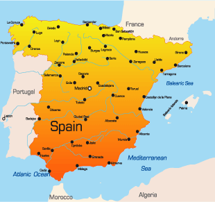 Europe Countries Map Spain